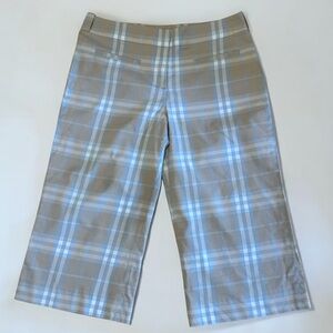 Burberry London Beige and Light Blue Plaid Bermuda shorts  Sz 4